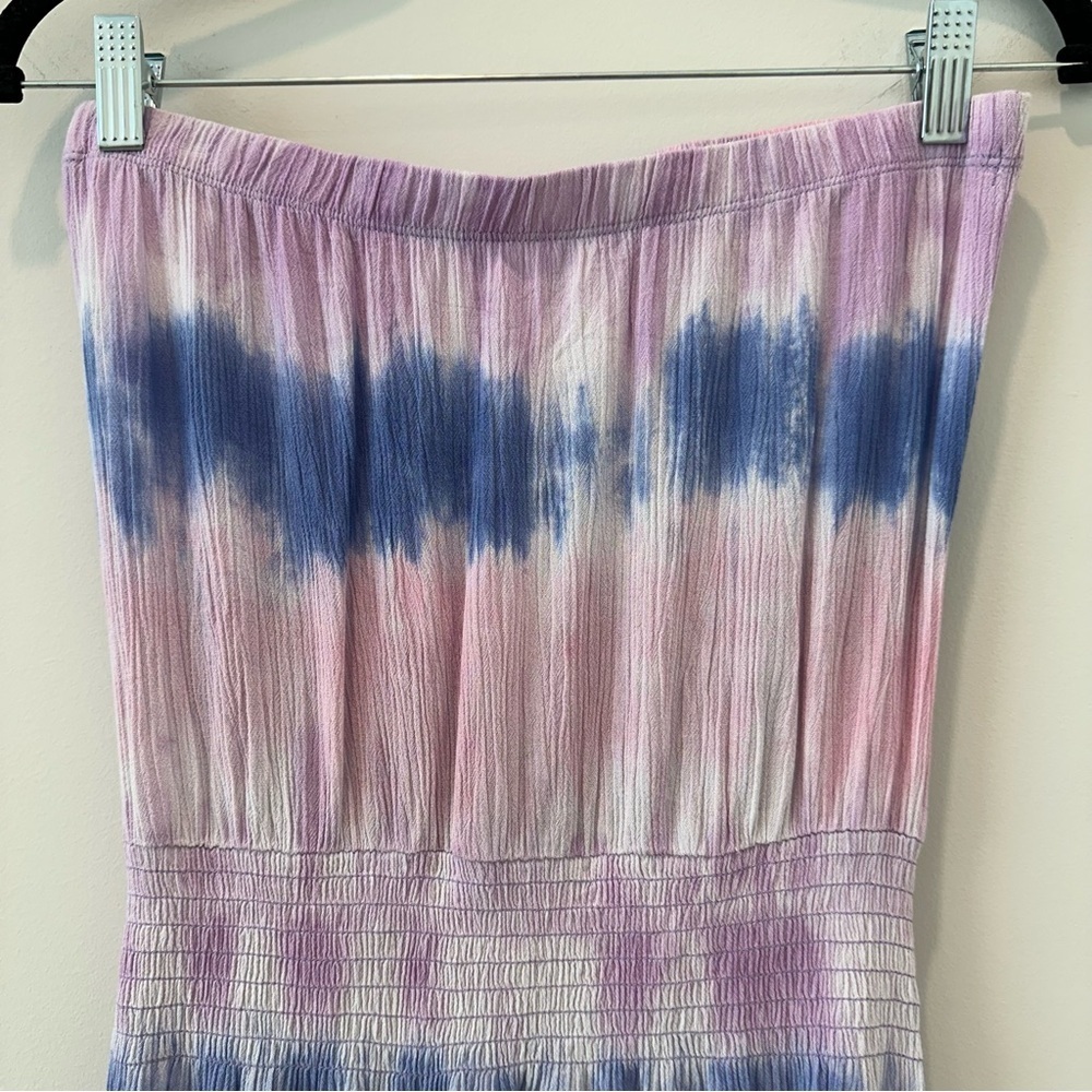 Becca Swim Cover Up Free Bird Strapless Tie Dye Beach Coverup Lake Beachy Pink - Picture 5 of 15